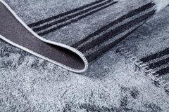 Grey Patchwork Area Rug - Digital Print Non Slip Washable Carpet for Living Room