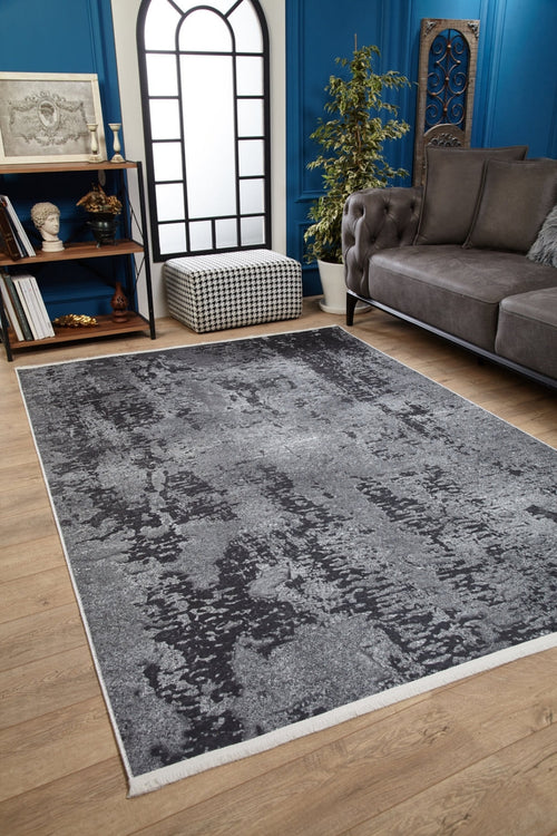Modern Area Rug - Grey Digital Print Rug | Non Slip Antibacterial Carpet