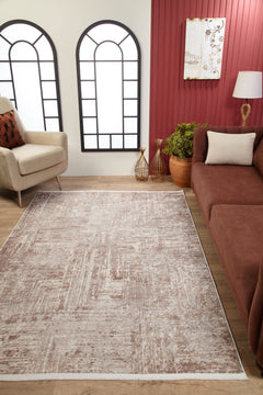Modern Digital Print Rug - Beige Non Slip Antibacterial Area Carpet for Living Room