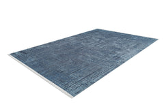 Modern Digital Area Rug – Navy Blue Non Slip Washable Carpet for Living Room
