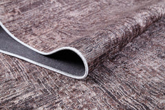 Modern Area Rug - Samundri Brown Digital Print Carpet With Non Slip Pad