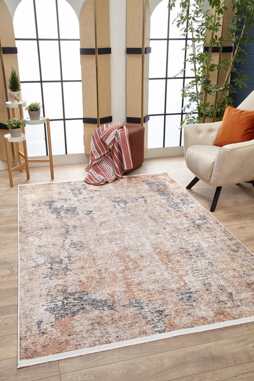 Modern Area Rug – Beige Digital Print Rug | Non Slip, Antibacterial Carpet