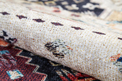 Geometric Area Rug - Digital Print Cream Carpet with Non Slip Pad for Modern Living Room