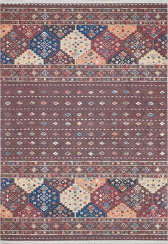 Geometric Area Rug - Brown Digital Print Rug, Non Slip Antibacterial Carpet
