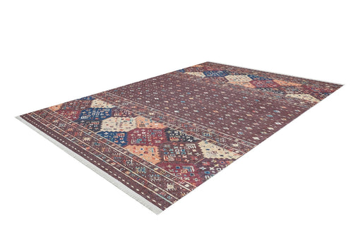 Geometric Area Rug - Brown Digital Print Rug, Non Slip Antibacterial Carpet