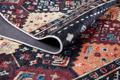 Black Geometric Area Rug - Digital Print Rug | Non Slip Carpet, Antibacterial