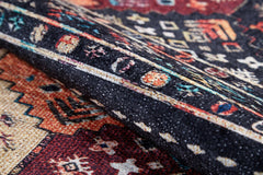 Black Geometric Area Rug - Digital Print Rug | Non Slip Carpet, Antibacterial