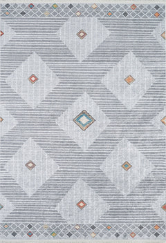 Cautitlan Grey Geometric Digital Print Area Rug