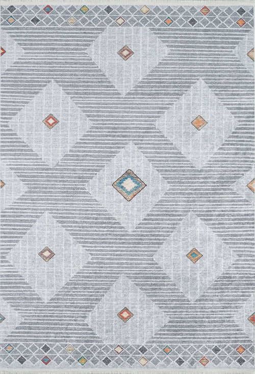 Cautitlan Grey Geometric Digital Print Area Rug