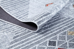 Cautitlan Grey Geometric Digital Print Area Rug