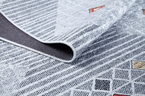 Cautitlan Grey Geometric Digital Print Area Rug