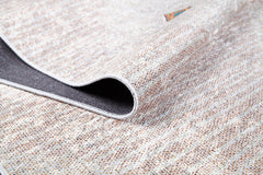 Beige Geometric Area Rug - Stylish Digital Print, Non Slip Antibacterial Carpet