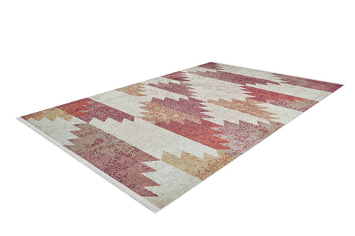 Orange Area Rug - Geometric Digital Print Carpet | Antibacterial Non Slip Mat