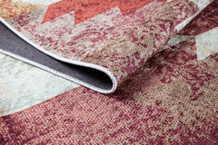 Orange Area Rug - Geometric Digital Print Carpet | Antibacterial Non Slip Mat