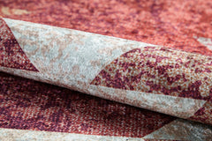 Orange Area Rug - Geometric Digital Print Carpet | Antibacterial Non Slip Mat