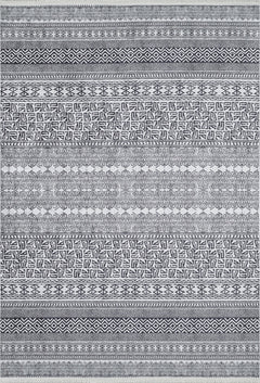 Grey Geometric Area Rug – Digital Print, Non Slip, Antibacterial Carpet for Living Room