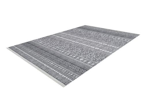 Grey Geometric Area Rug – Digital Print, Non Slip, Antibacterial Carpet for Living Room