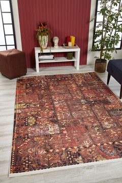 Modern Area Rug – Brown Digital Print Non Slip Washable Carpet for Living Room