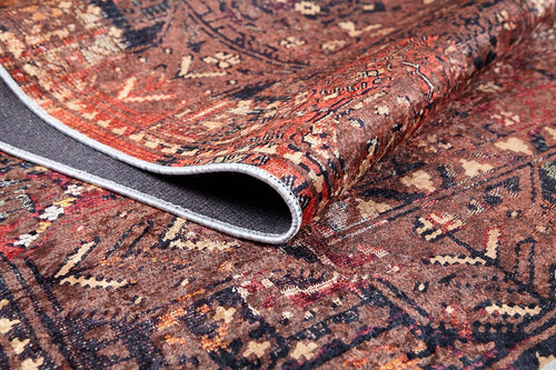 Modern Area Rug – Brown Digital Print Non Slip Washable Carpet for Living Room