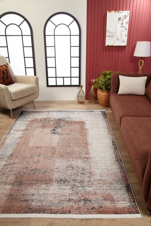 Digital Print Area Rug – Gorakhpur Mink Frame Non Slip Antibacterial Carpet