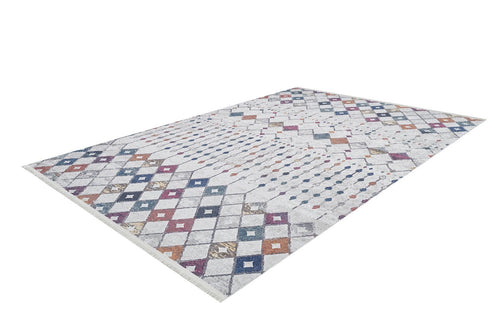 Beige Geometric Area Rug – Digital Print Rug | Non Slip, Antibacterial Floor Carpet