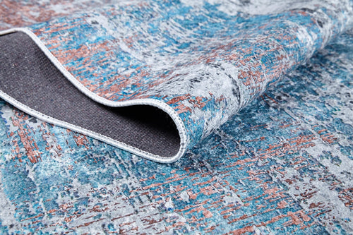 Modern Area Rug - Blue Digital Print Carpet | Antibacterial, Non Slip & Washable