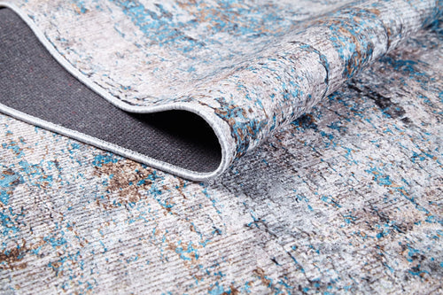 Modern Digital Area Rug – Blue Non Slip Washable Floor Carpet for Living Room