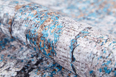 Modern Digital Area Rug – Blue Non Slip Washable Floor Carpet for Living Room