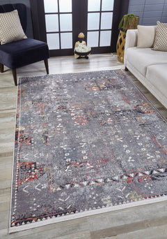 Modern Area Rug – Grey Digital Print Carpet | Non Slip, Antibacterial & Washable Floor Rug
