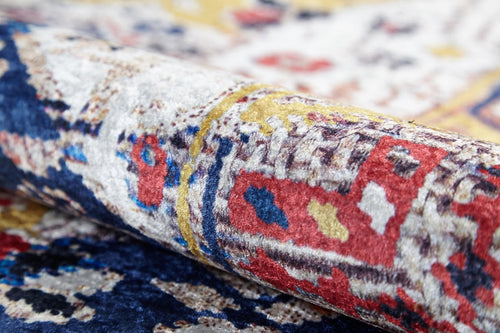 Geometric Area Rug – Beige Digital Print Rug | Non Slip, Antibacterial Carpet