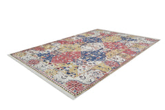 Geometric Area Rug – Beige Digital Print Rug | Non Slip, Antibacterial Carpet