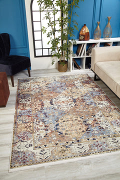 Surat Beige Modern Digital Print Area Rug