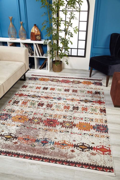 Grey Geometric Area Rug – Digital Print Rug | Antibacterial, Non Slip Carpet