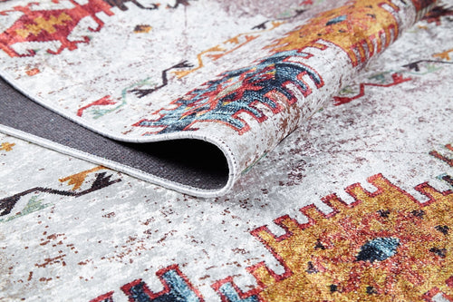 Grey Geometric Area Rug – Digital Print Rug | Antibacterial, Non Slip Carpet