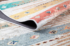 Orange Striped Area Rug – Digital Print Rug, Antibacterial & Non Slip Carpet