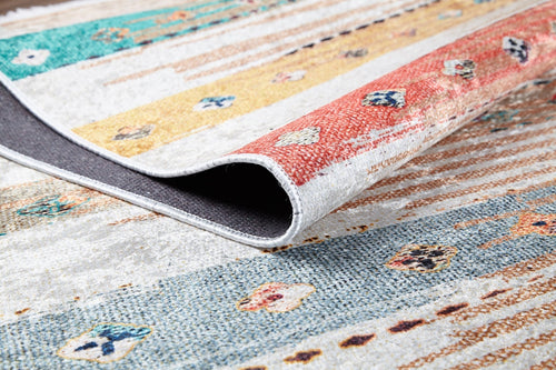 Orange Striped Area Rug – Digital Print Rug, Antibacterial & Non Slip Carpet