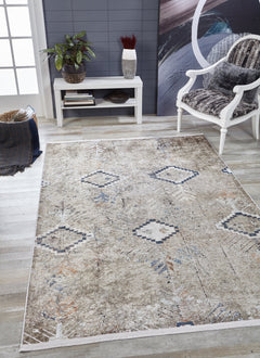 Modern Area Rug – Beige Digital Print Carpet | Non Slip Antibacterial Floor Covering