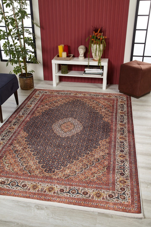 Classic Digital Print Rug - Brown Area Rug Non Slip Antibacterial Carpet