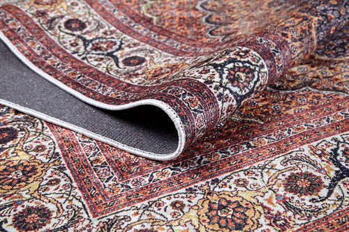 Classic Digital Print Rug - Brown Area Rug Non Slip Antibacterial Carpet