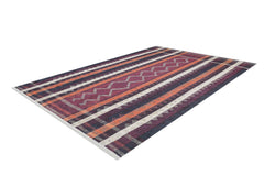 Orange Striped Area Rug - Digital Print, Non Slip, Washable, Antibacterial Carpet