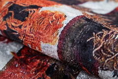 Orange Geometric Area Rug – Digital Print Carpet | Non Slip, Antibacterial Floor Mat