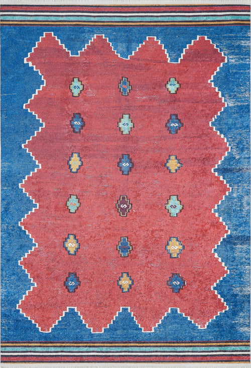 Modern Area Rug - Blue Digital Print Rug with Non Slip, Antibacterial Design