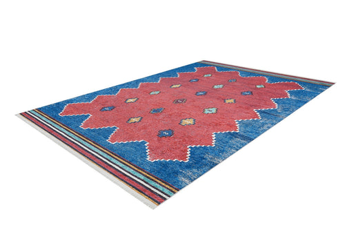 Modern Area Rug - Blue Digital Print Rug with Non Slip, Antibacterial Design