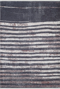 Black Striped Area Rug – Digital Print Rug, Non Slip Antibacterial Carpet