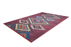 Bhopal Burgundy Geometric Digital Print Area Rug