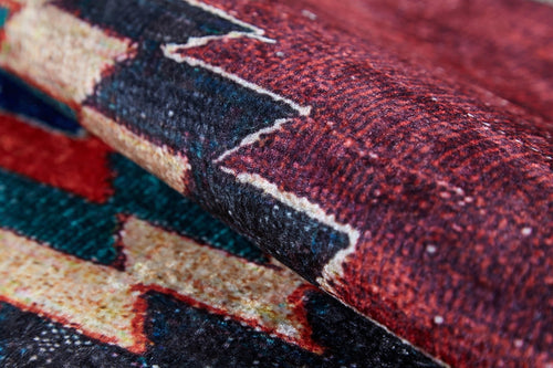 Bhopal Burgundy Geometric Digital Print Area Rug