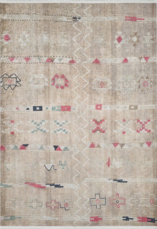 Modern Digital Print Rug – Beige Area Rug With Non Slip, Antibacterial Features