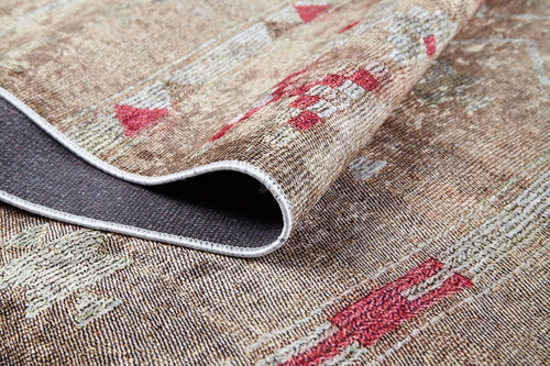 Modern Digital Print Rug – Beige Area Rug With Non Slip, Antibacterial Features