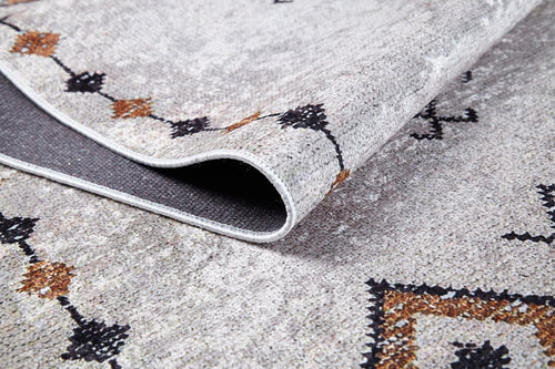 Beige Geometric Area Rug - Digital Print Rug | Antibacterial, Non Slip Carpet