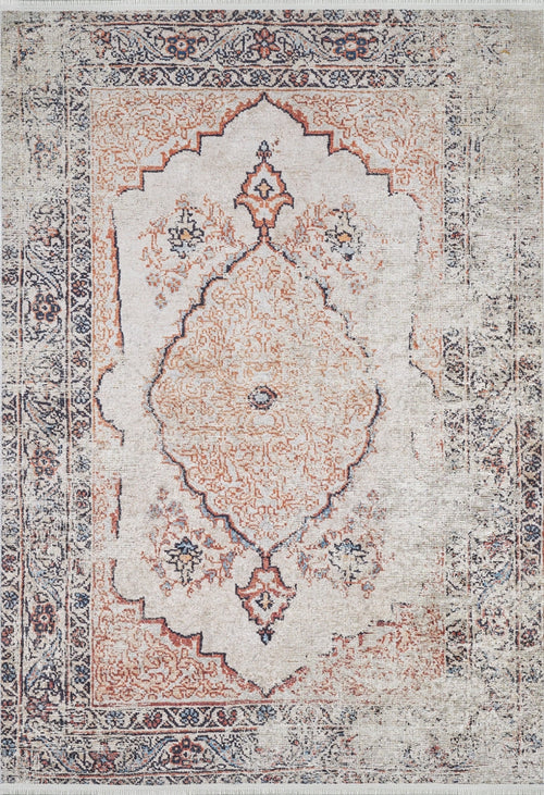 Digital Print Area Rug - Brown Classic Style Non Slip Carpet for Living Room